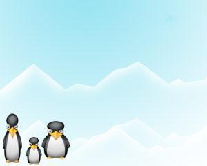Plantilla PowerPoint con Pinguino en Hielo